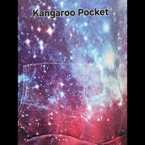 SPACE STAR TIE DYE HOODED PULLOVER SWEATSHIRT SIZE L/XL NWOT - Picture 7 of 11